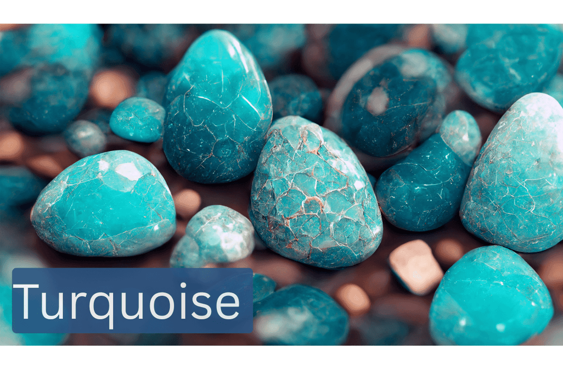 Polished turquoise gemstones with cracks, perfect for handcrafted inspirational gifts.