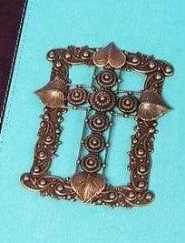 Teal jeweled KJV Bible with ornate metal embellished cross on cover